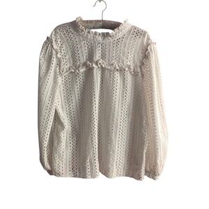 Madewell Cream Eyelet Lace Top